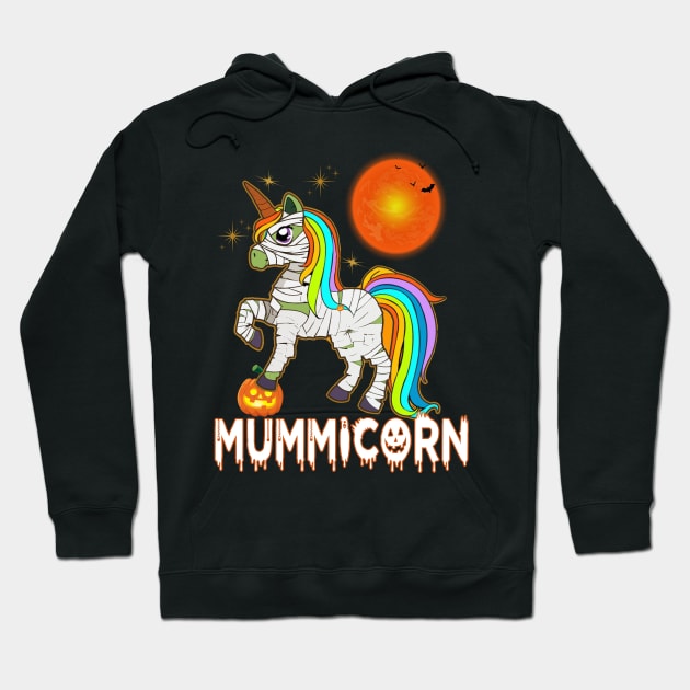 Cute Unicorn Mummy Halloween Mummicorn Hoodie by PaulAksenov